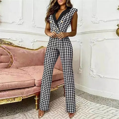 Cyflymder  New Slim Fit Double Breasted Suit Collar Svel Lady's Overall Long Pants Low Waist ort Pants Women's Rer