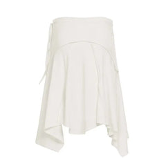 Cyflymder  Street Split Splicing Skirt Women's Hem Irregular Loose Babes Mid-length Skirt