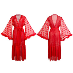 Cyflymder  Mesh Nightgown Underwear, Cardigan, Pajamas, Women's Bathrobe, Home Outer Robe
