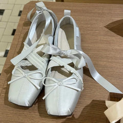 Cyflymder   New Women's Mary Jane Shoes Sweet Style Ballet Casual Shoes for Woman Fashion Square Head Flat Shoe Designer Shoes Zapatos Mujer