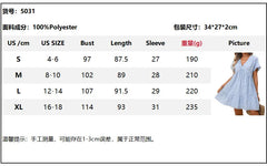 Cyflymder  New Women's Clothing Loose Casual Elegant Short-sleeved Plaid Dress