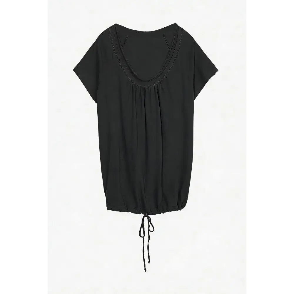 Cyflymder  Spicy Girl Slanted Neck Off Shoulder Short Sleeved T-shirt for Women's Summer Versatile Casual Style Top
