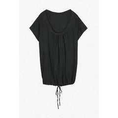 Cyflymder  Spicy Girl Slanted Neck Off Shoulder Short Sleeved T-shirt for Women's Summer Versatile Casual Style Top