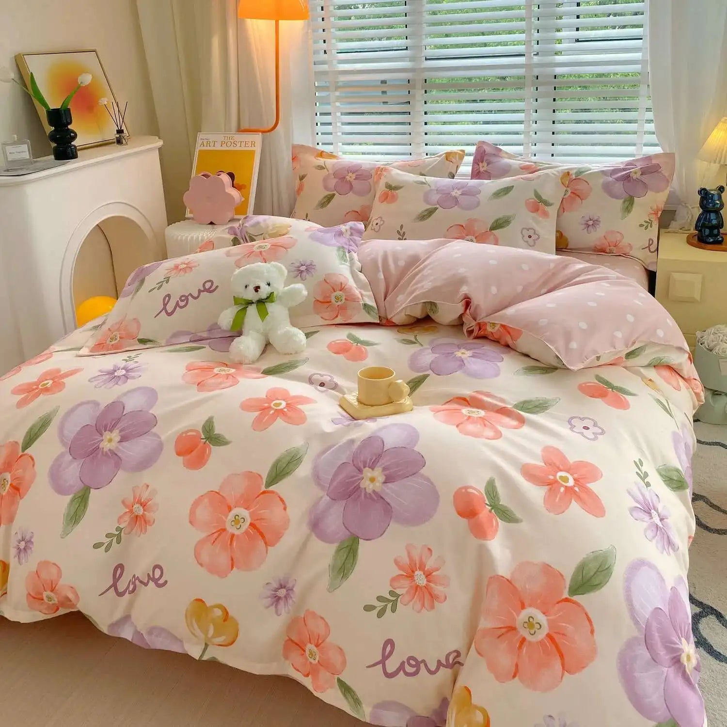 Cyflymder  New Cotton Duvet Cover, Long Staple Cotton Bed Sheet, Thickened And Brushed Four Piece Set, Student Dormitory Three Piece Set
