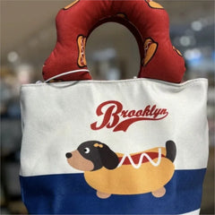 Cyflymder  Harajuku Sweet Cute Blue Puppy Tote Bag Women Printed Canvas Handbag Ladies Compact Bucket Shoulder Bags Purse 2025 New