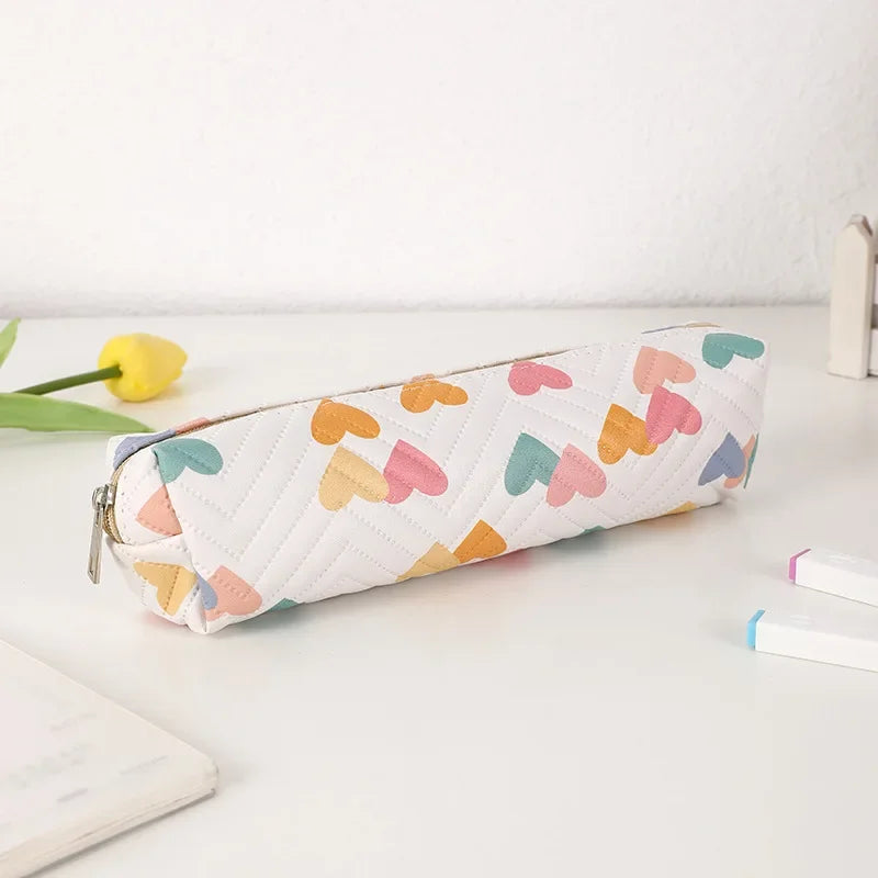 Cyflymder  1 Piece Small Cute Design Pencil Pouch for Student Sweet Heart Pencil Case Small Portable Pen Eraser Storage Bag School Supplies