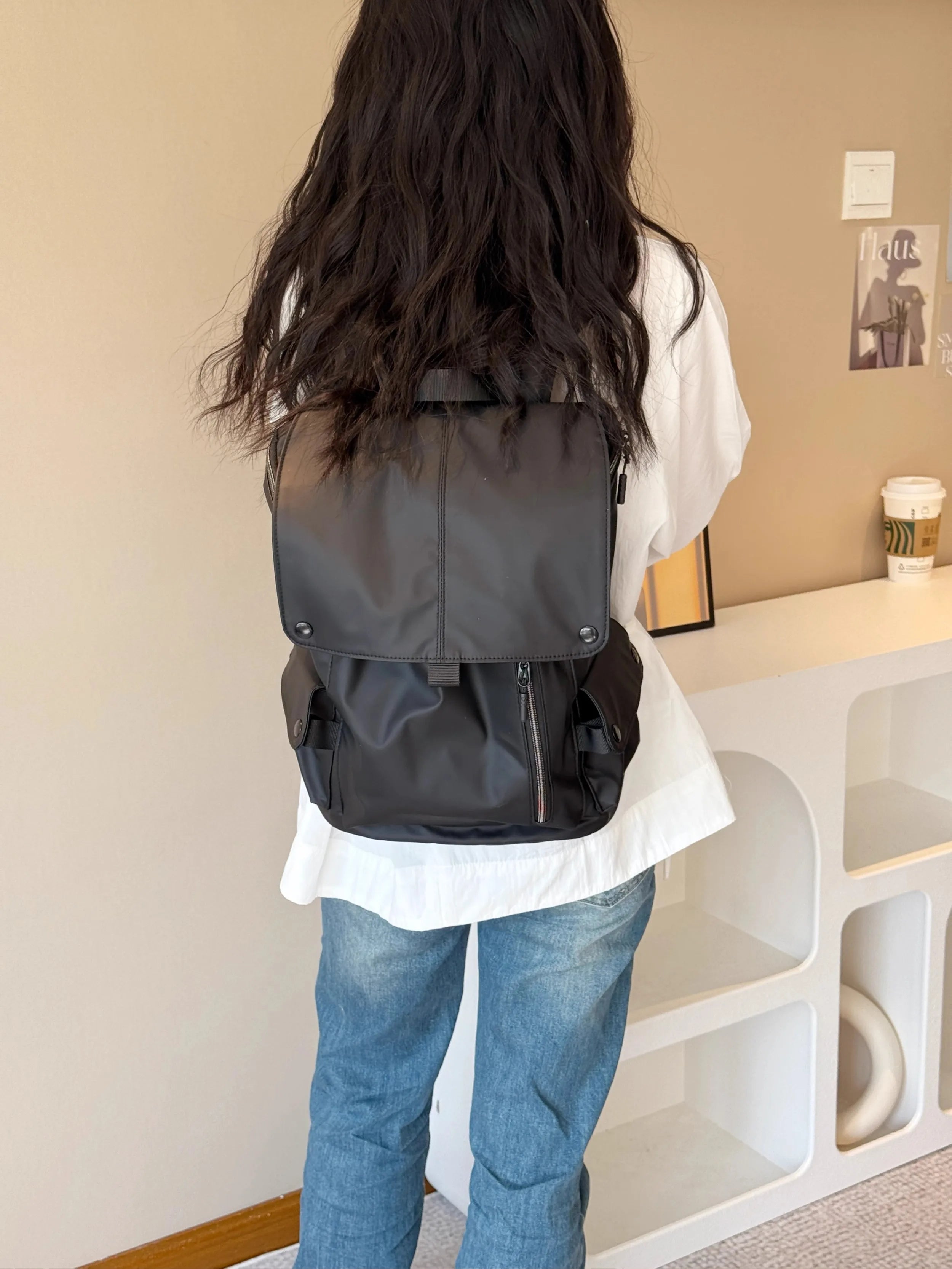 Cyflymder  Korean Y2k Aesthetic Simple Backpack Casual All Match Fashion Schoolbags Vintage Preppy Trendy Chic Backpacks for Women Students