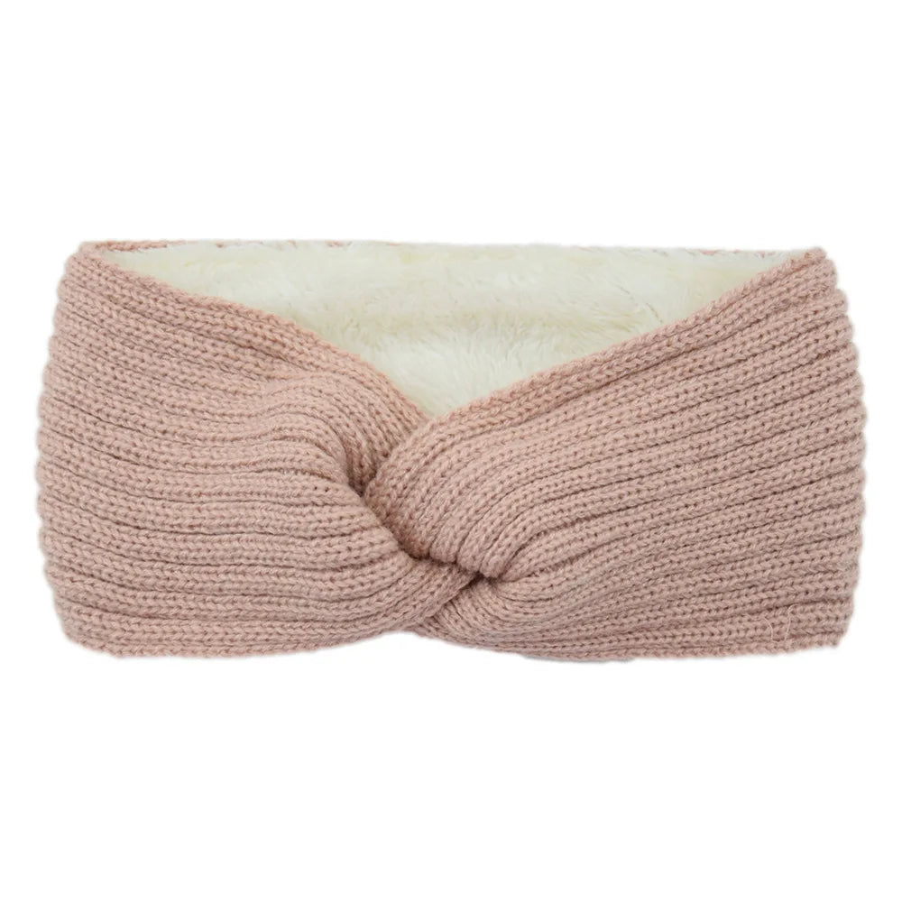 Cyflymder Winter Knitted Headbands for Women Warm Woolen Knitting Ear Warmer Cross Knot Turban Headwear Girls Hair Band Hair Accessories