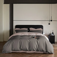 Cyflymder  Reversible Sateen Premium Bedding Set Silky Soft Long-Staple Cotton Single Double Super King Duvet Cover Bedsheet Pillowcases