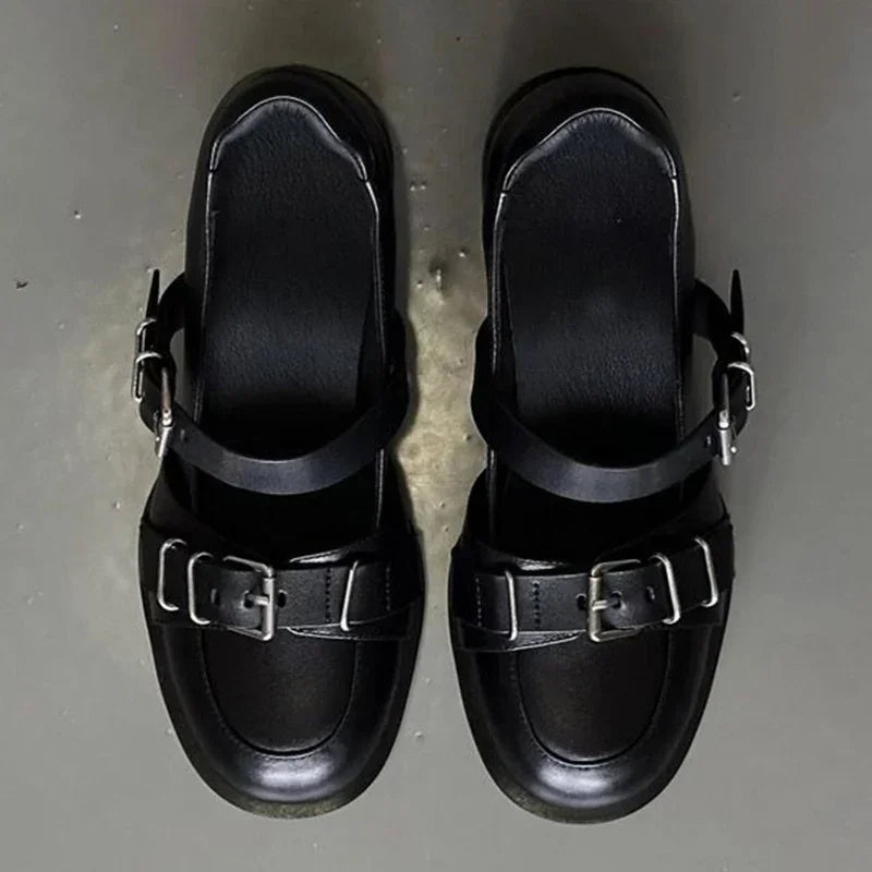 Cyflymder  Chunky  Jane Shoes Mid Heels Desigenr Shallow Sandals 2025 Trend New Spring Dress Shoes Pumps Mujer Zapatos