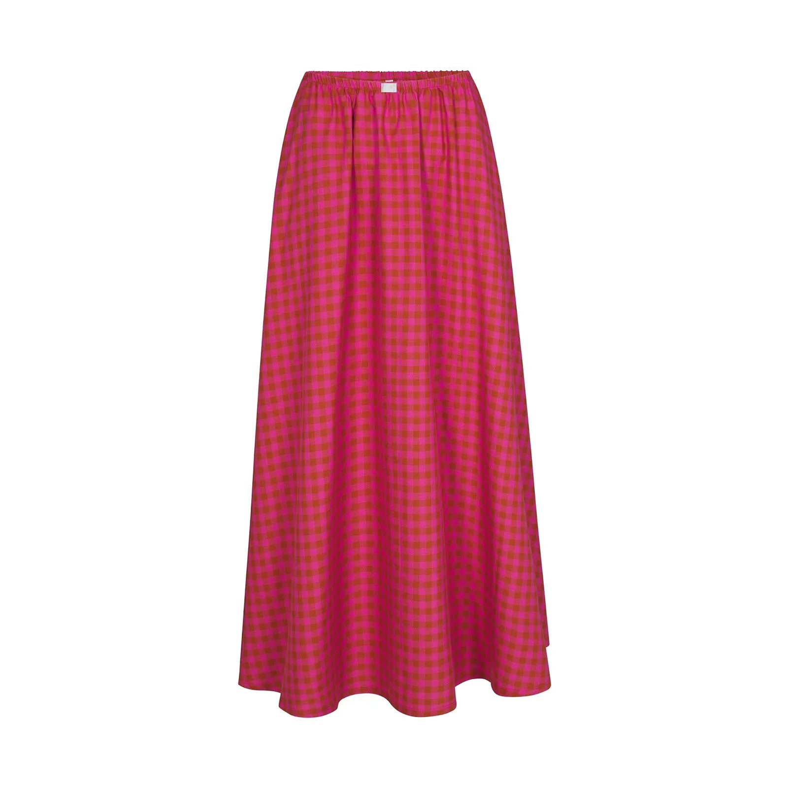 Cyflymder  Y2k Women Gingham Maxi Skirts A Line Ruffle Plaid Midi Skirt Flowy Long Skirt Losse High Waist Summer Vintage Streetwear