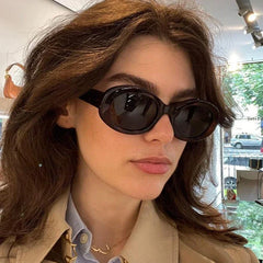 Cyflymder  Vintage Small Oval Sunglasses Women Luxury Brand Designer Black Female Sun Glasses Shades Classic Gafas De Sol Mujer Sun Glasses