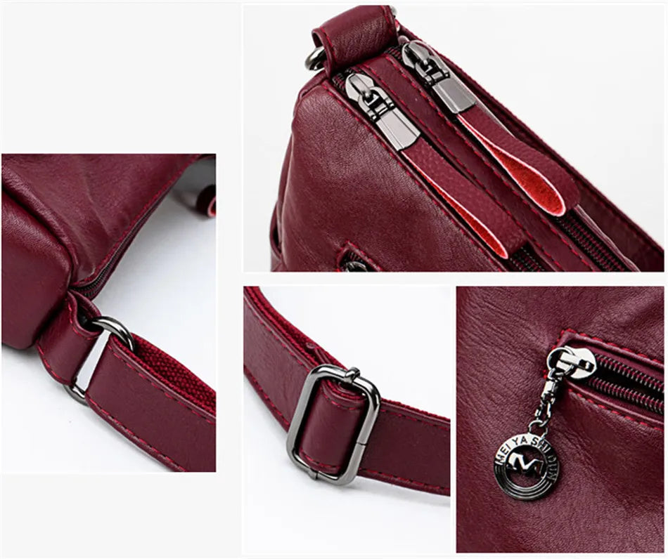 Cyflymder  2 Layers Genuine Brand Leather Shoulder Messenger Luxury Handbags Women Bags Designer High Quality Crossbody Bags for Women Sac