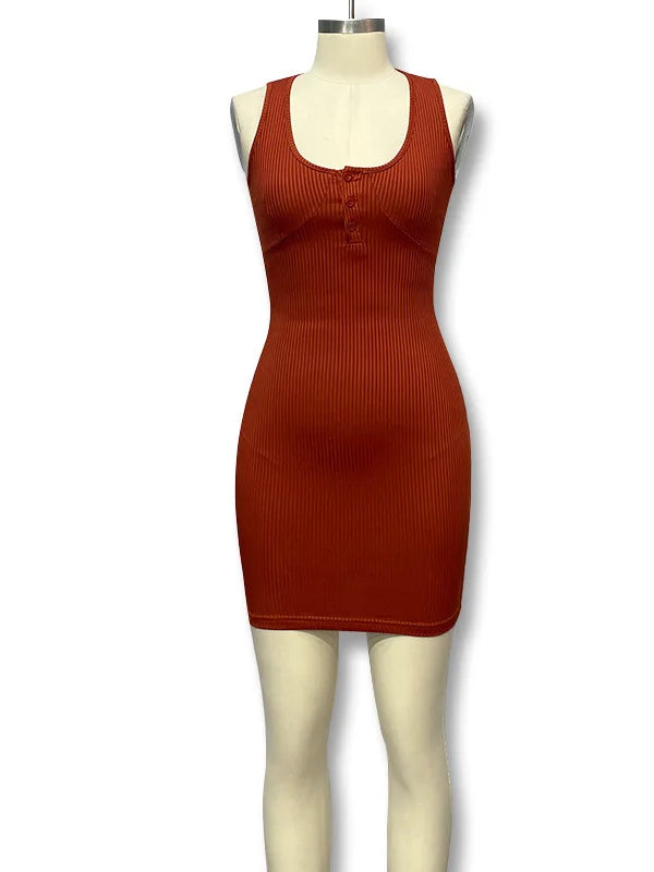 Cyflymder  Slim Fit Colorl Svel Dr Women's Pure Color Casual High Waist H-Sle ort Skirt round Neline No Button Dr