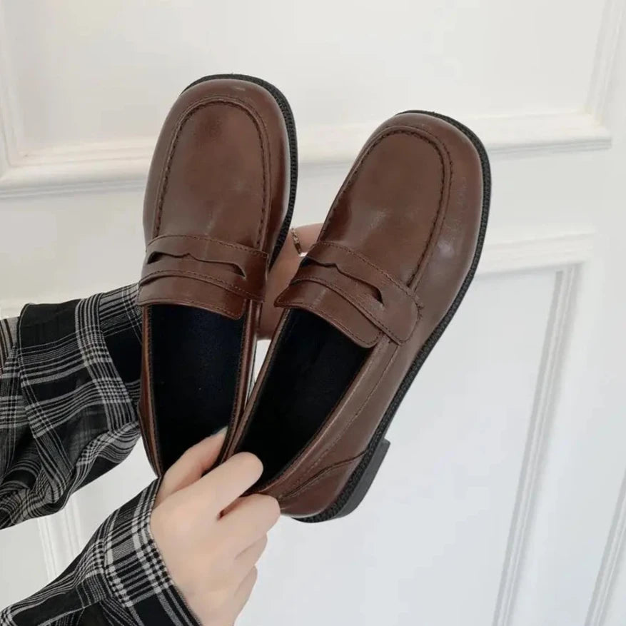 Cyflymder FALL OUTFITS Loafers Women jk Uniform Shoes Uwabaki Japanese JK Round Toe Women Girls School Students mary janes Lolita Brown Cosplay Shoes