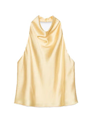 Cyflymder  Women Halter Top Solid Satin Backless Slip Tank Top Casual Office Ladies Off Shoulder Evening Party Vest Spring New Fashion