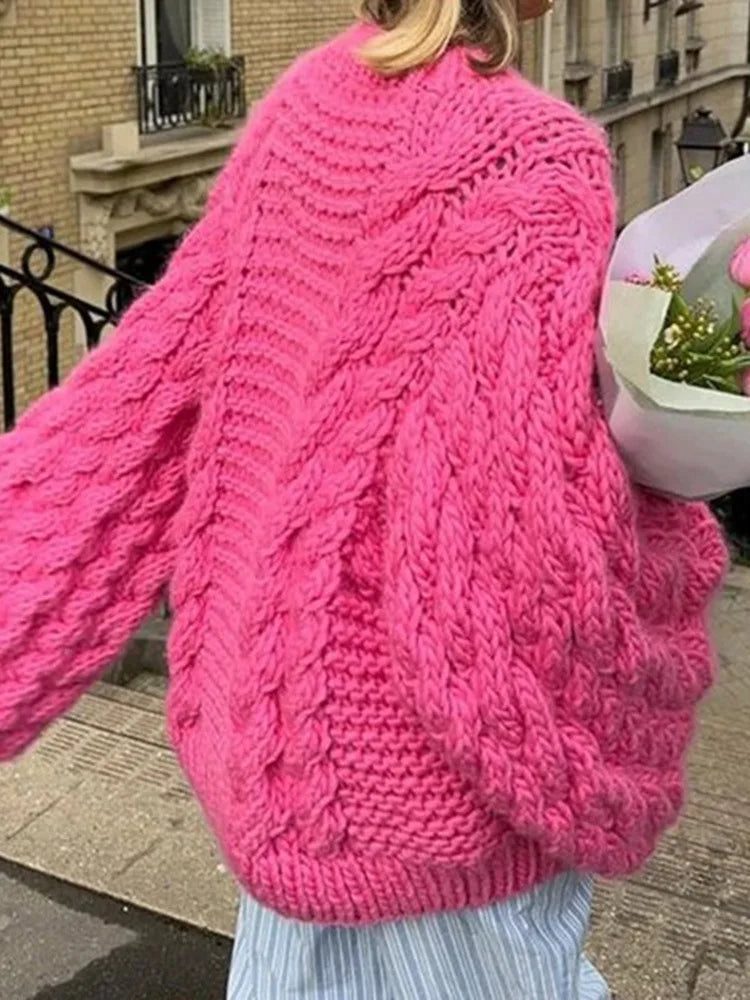 Cyflymder  Retro Knitted Sweater round Ne Bell Sve Casual Comfortable Autumn Winter Women's Faion Commute Loose Fit Polyester Blend