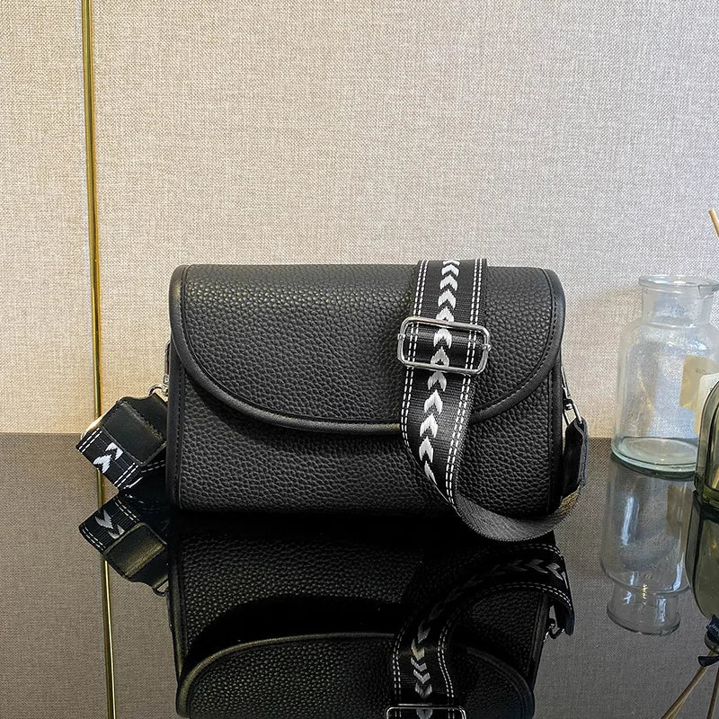Cyflymder  Fashion Crossbody Bag For Women Small Flap Bag Wide Straps Female Shoulder Bag Casual Solid Color Lady handbag phone wallet