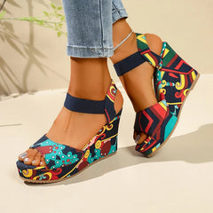 Cyflymder  Elegant Woman Heeled Shoes Summer Foreign Trade New Platform Platform Wedge Sandals Women'S Comfort Beach 54356