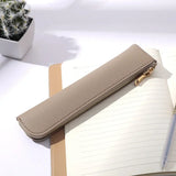 Cyflymder Simple Pen Sleeve PU Leather Mini Small Pen Bag Zipper Pencil Pouch Stationery Fountain Pen Holder Case Student School Supplies