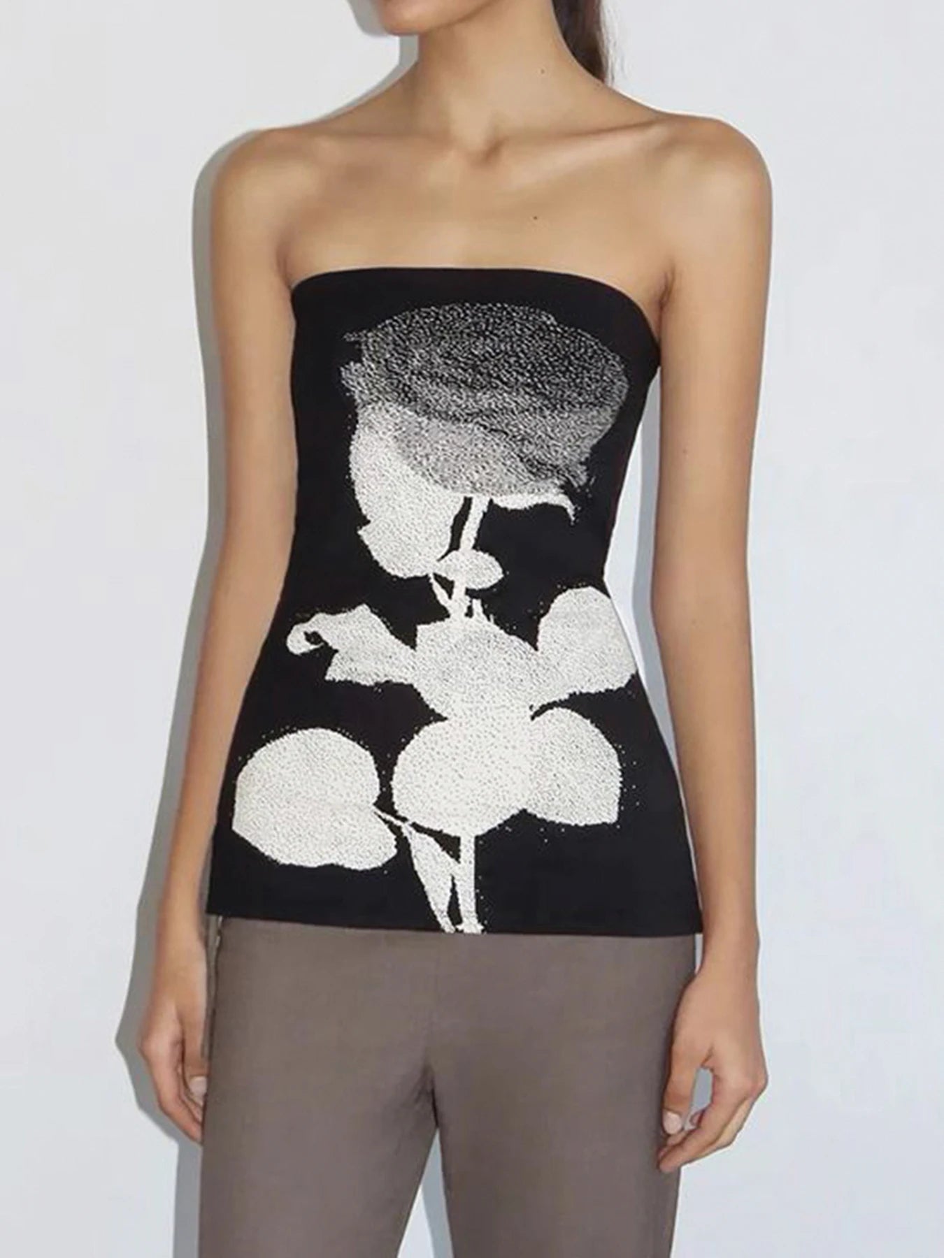 Cyflymder  Basic Slim Floral Tube Tops Casual Slash Neck Sleeveless Tank Tops Women Summer Spring Fashion Streetwear Ladies