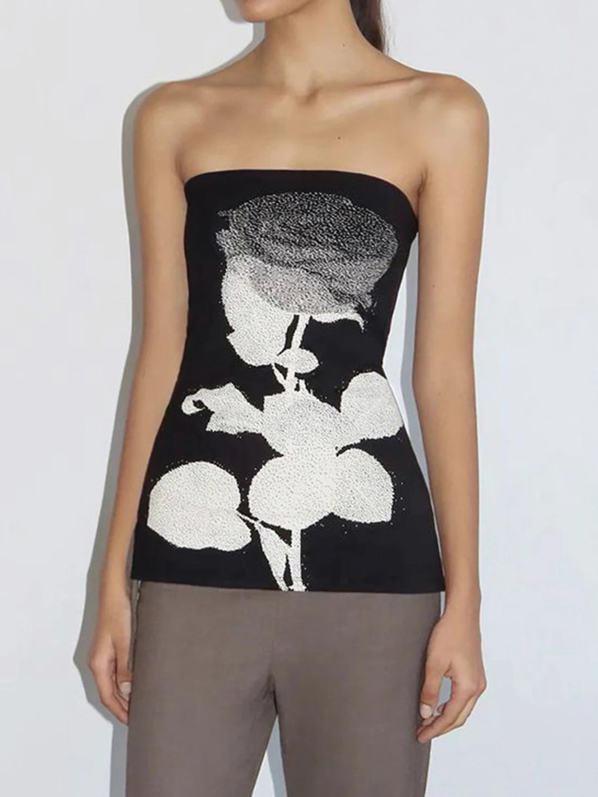 Cyflymder  Basic Slim Floral Tube Tops Casual Slash Neck Sleeveless Tank Tops Women Summer Spring Fashion Streetwear Ladies