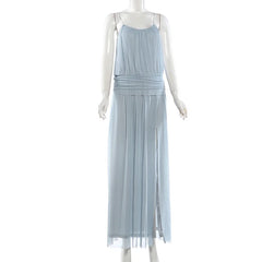 Cyflymder   Women Solid Mesh Camisole Split Maxi Dress Fashion Spaghetti Straps Backless Ruched Vacation Beach Long Robe Party Outfits