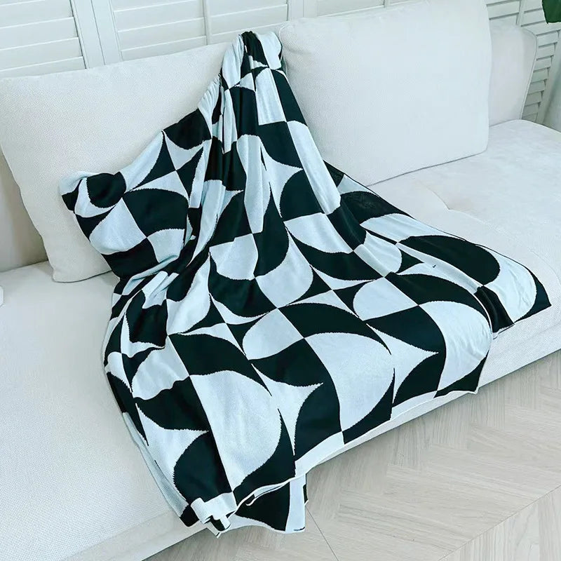 Cyflymder  European Knitted Summer Nap Air Conditioning Blanket Simple Bed End Towel for Hotels and Homestays Cozy Office Home Sofa Cover