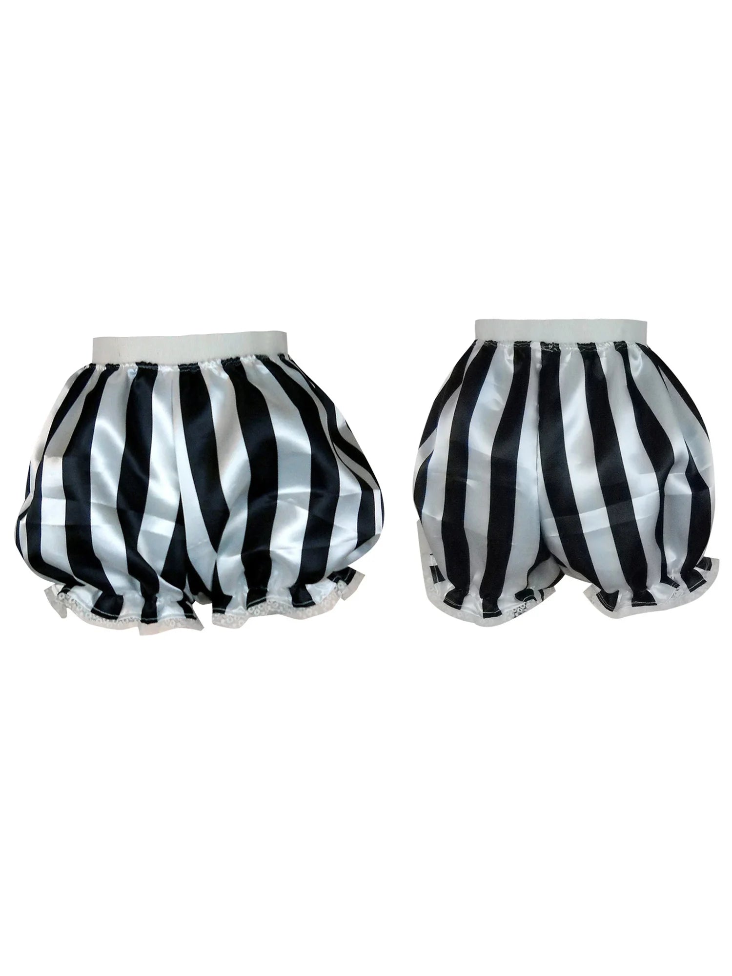Cyflymder  Women s Striped Ruffle Shorts with Low Elastic Waistband and Lace Trim Mini Bloomers for Casual Summer Streetwear Fashion