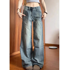 Cyflymder  Female Ins Retro High Waist Jeans Pants Girls Comfortable Denim Pants Women Casual Straight Leg Jeans Trousers
