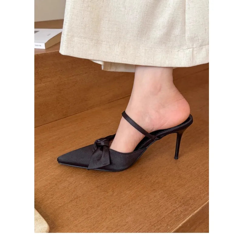 Cyflymder  Street Style Pointed Toe Women Mules Slippers Shoes Fashion Shallow Summer Low Heel Party Dress Slides