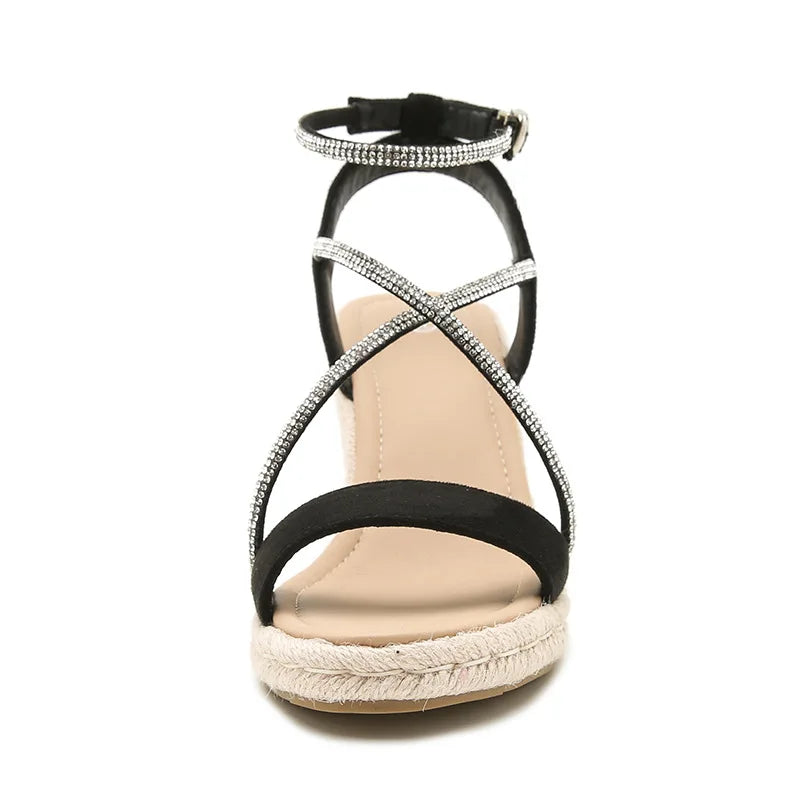 Cyflymder  Clogs With Heel Fashion Womens Shoes 2025 Large Size Wedge Sandals Summer Suit Female Beige Breathable Thick Luxury Big Platform
