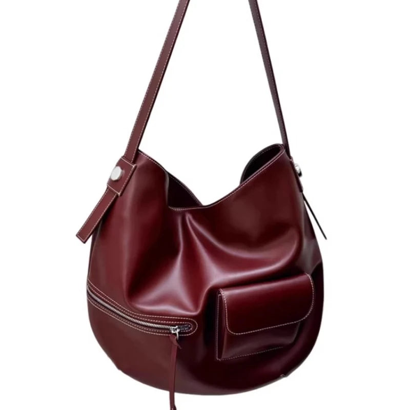 Cyflymder  Pu Leather All Match Women's Handbag Vintage Casual Underarm Bag Y2k Aesthetic Office Lady Shoulder Bags Fashion Trendy