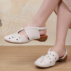 Cyflymder  Women Heeled Sandals  Loafers Shoes Woman Slippers 2025 Brand Slingback Shallow Dress Summer Designer Soft Leather Pumps