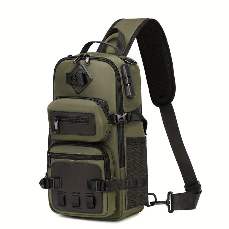 Cyflymder  Men's Tactical Chest Bag Multifunctional Sling Backpack Outdoor Hiking Climbing Trekking Rig Pouch Casual Messenger Fanny Pack