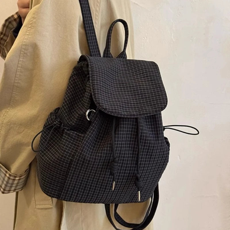 Cyflymder  Women Y2k Aesthetic Casual Plaid Backpack Fashion Preppy Trendy Students Schoolbags Vintage Streetwear Backpacks for Students
