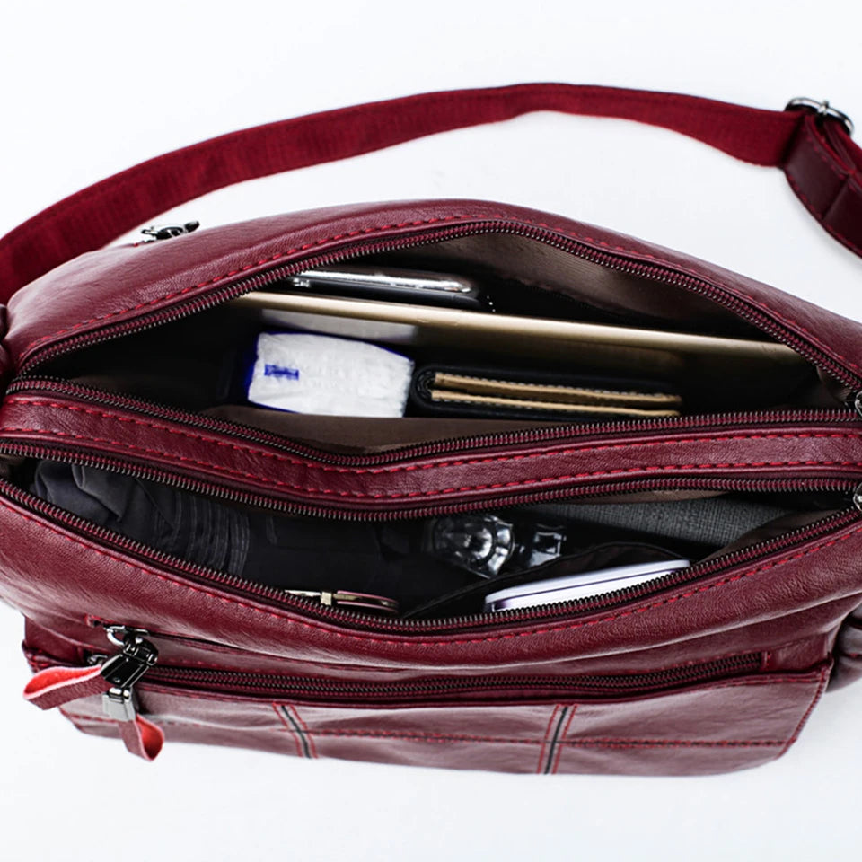 Cyflymder  2 Layers Genuine Brand Leather Shoulder Messenger Luxury Handbags Women Bags Designer High Quality Crossbody Bags for Women Sac