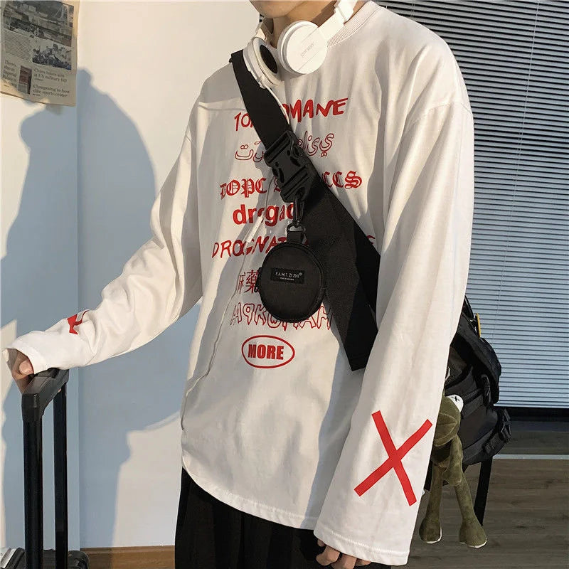 Cyflymder  Shopper Nylon Shoulder Gothic Black Crossbody Messenger Tote Bags For Men Women's Hip Hop Techwear Satchel Waist Goth Postman