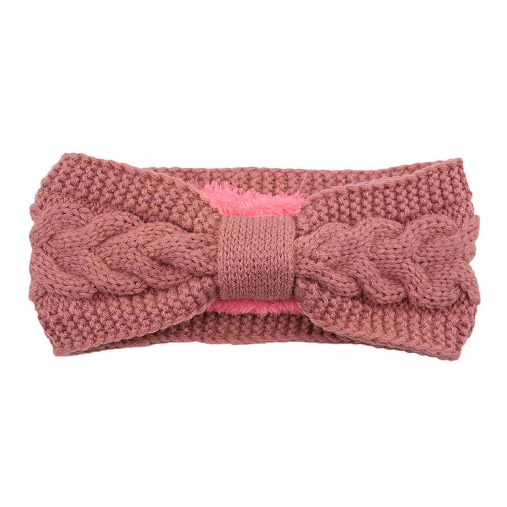 Cyflymder Winter Knitted Headbands for Women Warm Woolen Knitting Ear Warmer Cross Knot Turban Headwear Girls Hair Band Hair Accessories