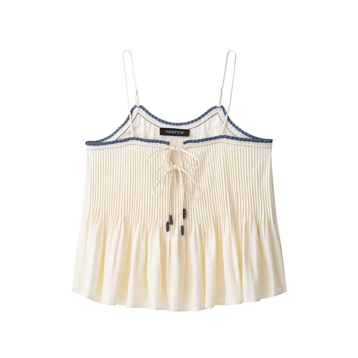 Cyflymder  Women's Sleeveless Backless Fashion Short Top Solid Bow Lace-Up Decoration Slim Fit Casual Summer Top