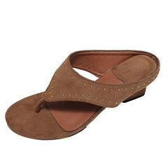 Cyflymder   Women's Square Toe Thong Sandals Kitten Heel Slippers Summer Suede Flip Flops Elegant Mules for Ladies Outdoor Casual Dress Shoe