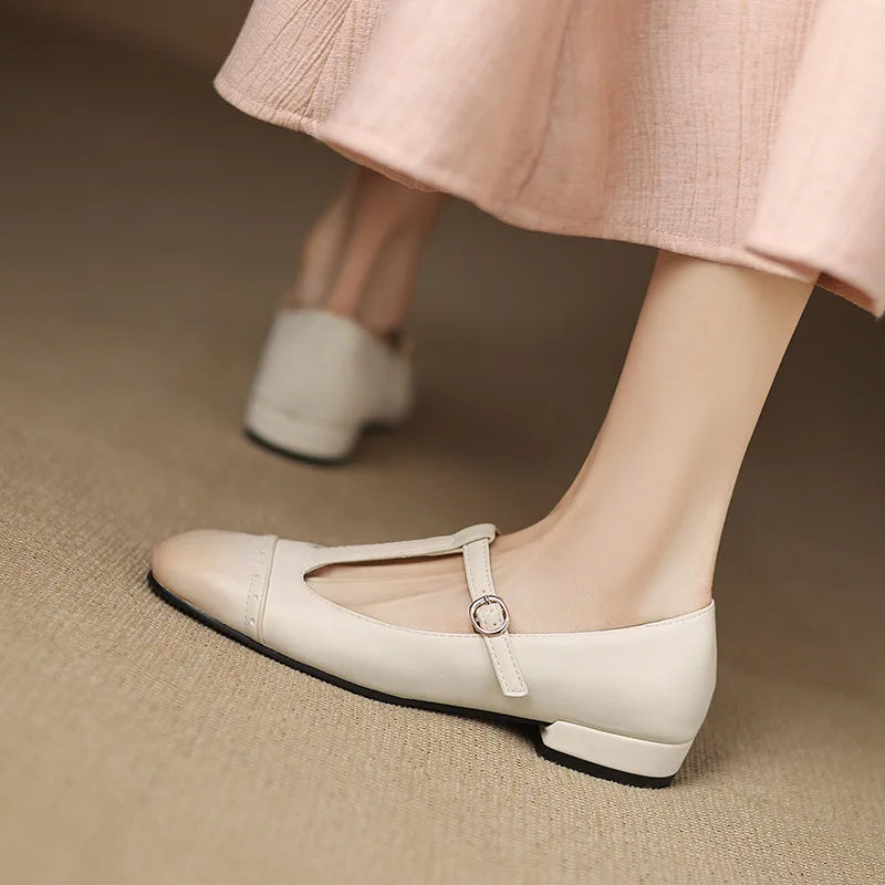 Cyflymder  All-Match Square Toe Low Heels Summer Shoes Ladies Casual Female Sneakers Shallow Mouth Dress Flats Women 2025 Big Size Buckle S
