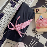 Cyflymder Sweet and Cute Large Capacity Bow Pencil Case Small Fresh and High-value Stationery Bag Stationery Storage Bag
