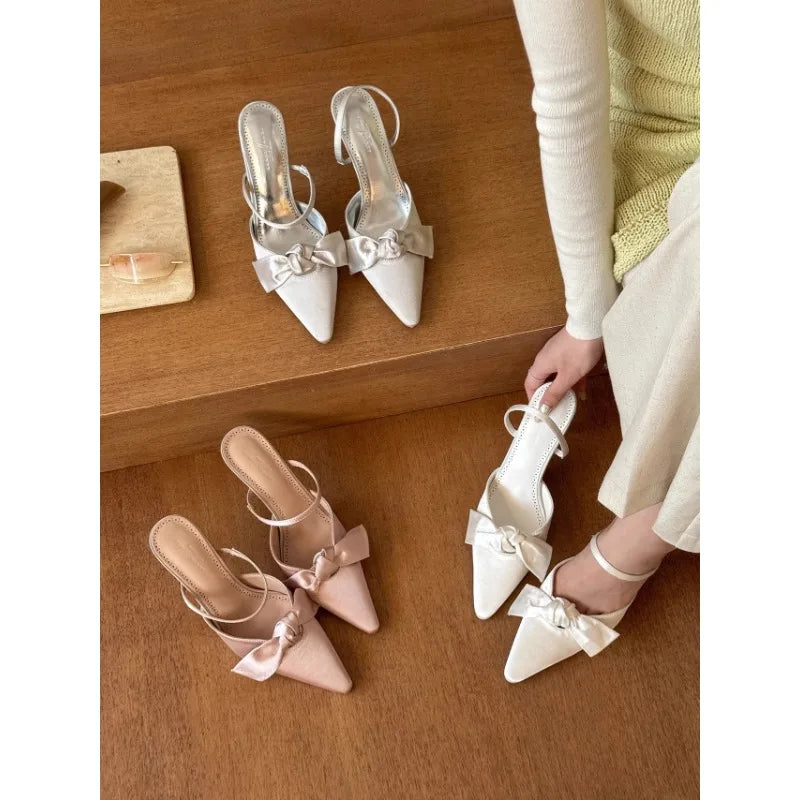 Cyflymder  Street Style Pointed Toe Women Mules Slippers Shoes Fashion Shallow Summer Low Heel Party Dress Slides