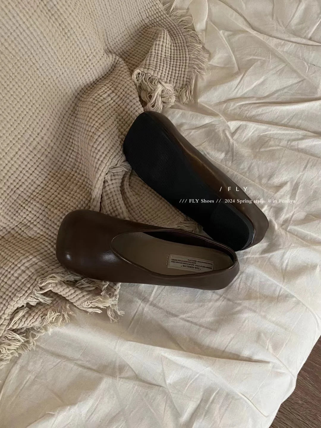 Cyflymder  All-Match Shoes Woman Flats Soft Slip-on Square Toe Shallow Mouth Dress Slip On Retro Shoes Woman Flats Soft All-Match Square To