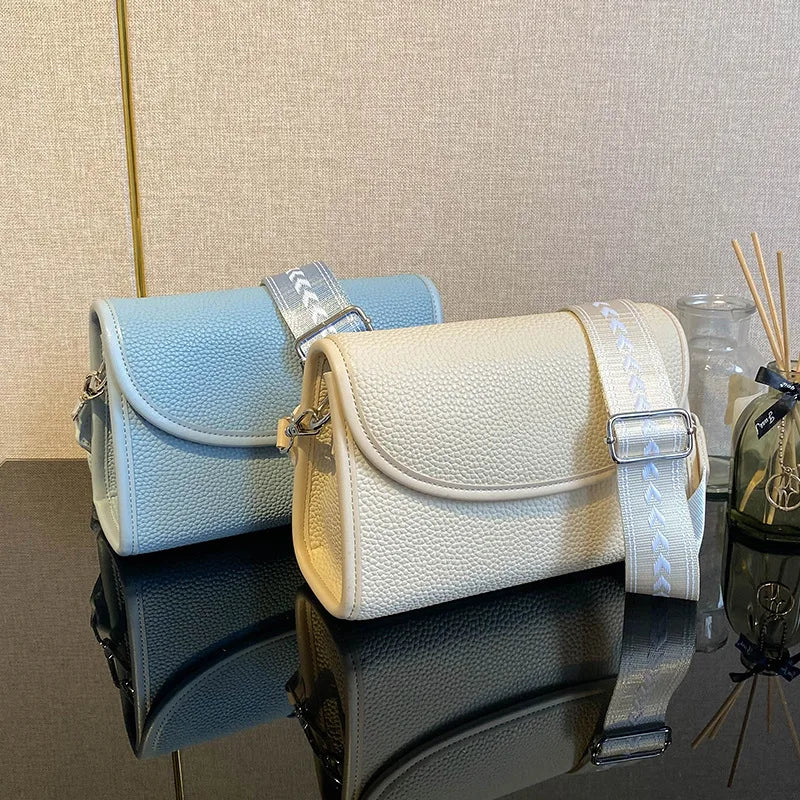 Cyflymder  Fashion Crossbody Bag For Women Small Flap Bag Wide Straps Female Shoulder Bag Casual Solid Color Lady handbag phone wallet