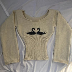 Cyflymder  New Autumn Winter O Neck Long Sleeve Knitted Pullovers Y2k Aesthetic Constrast Color Cute Embroidery Sweater All Match Jumper