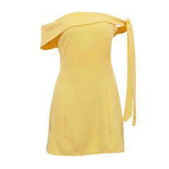 Cyflymder  Sexy ort Off-oulder Birthday Par Dr Women's Tube Top Dr Polyester Material A-Line Skirt Sle for Young Girls