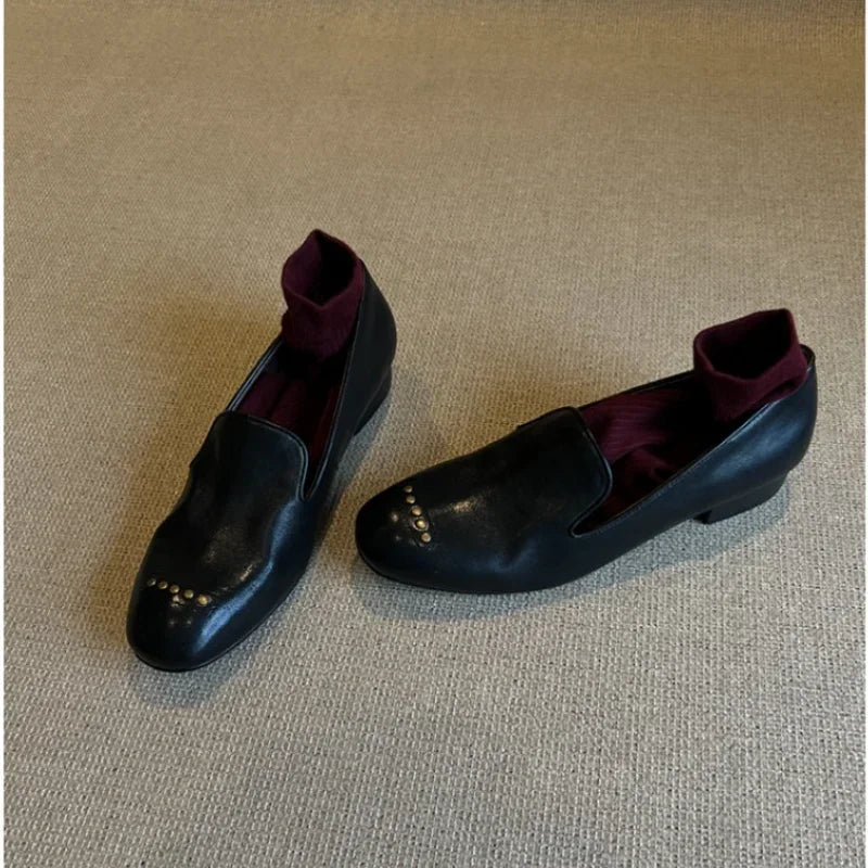 Cyflymder  Women Ballet Flats ShoesSlip on Loafers Soft Leather Women's Moccasins Shallow Boat Shoes Ballerina Zapatos Mujer