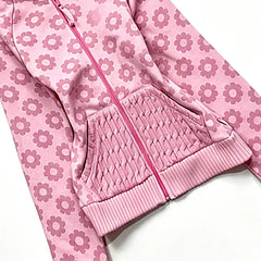 Cyflymder  Pink Flower Zipper Hoodie Spicy Girl Hip-Hop Girl Y2K Fur Border Street Retro Gothic Punk High Street Classic Fashion Sweet Girl